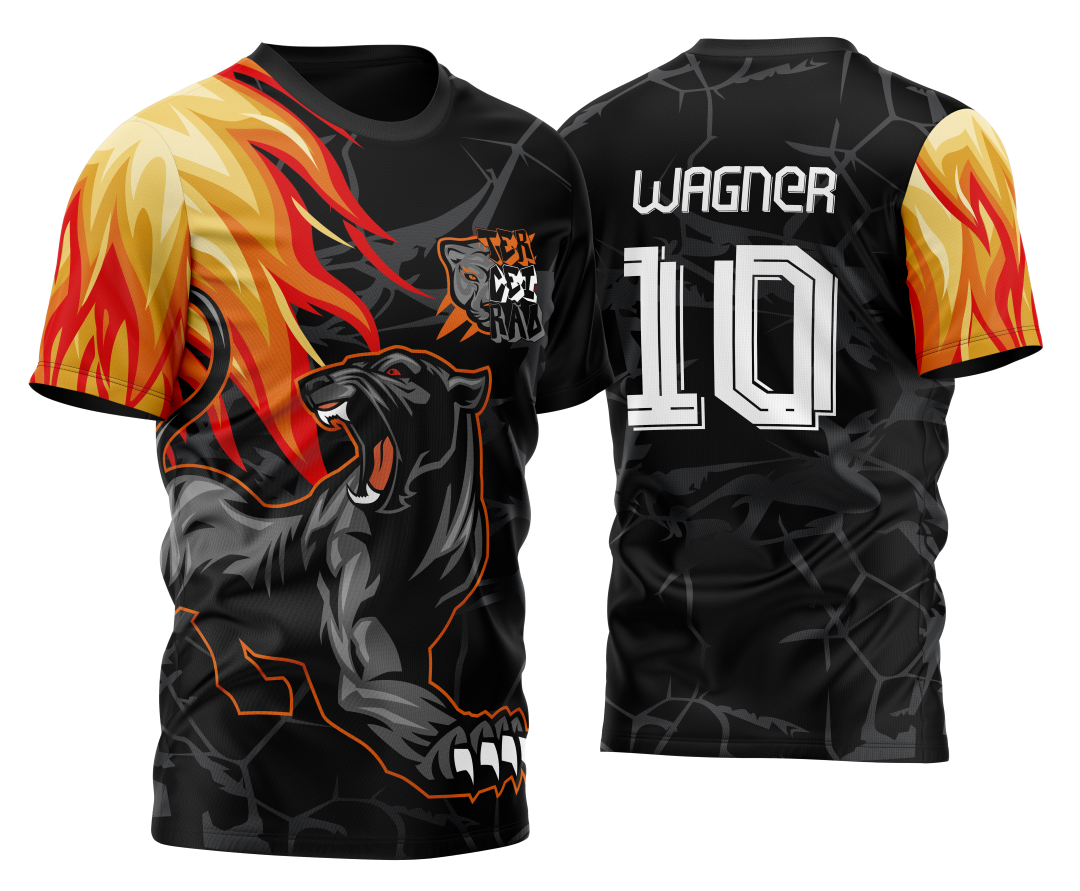 Camisa Pantera Negra Com Fogo Terceirão