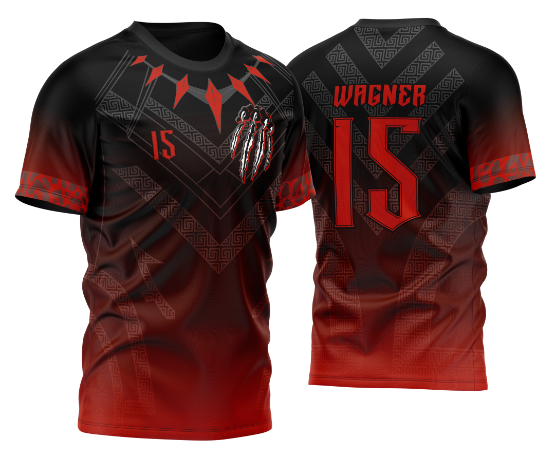 Arte Vetor Camisa Pantera Negra Vermelha Degrade 2023