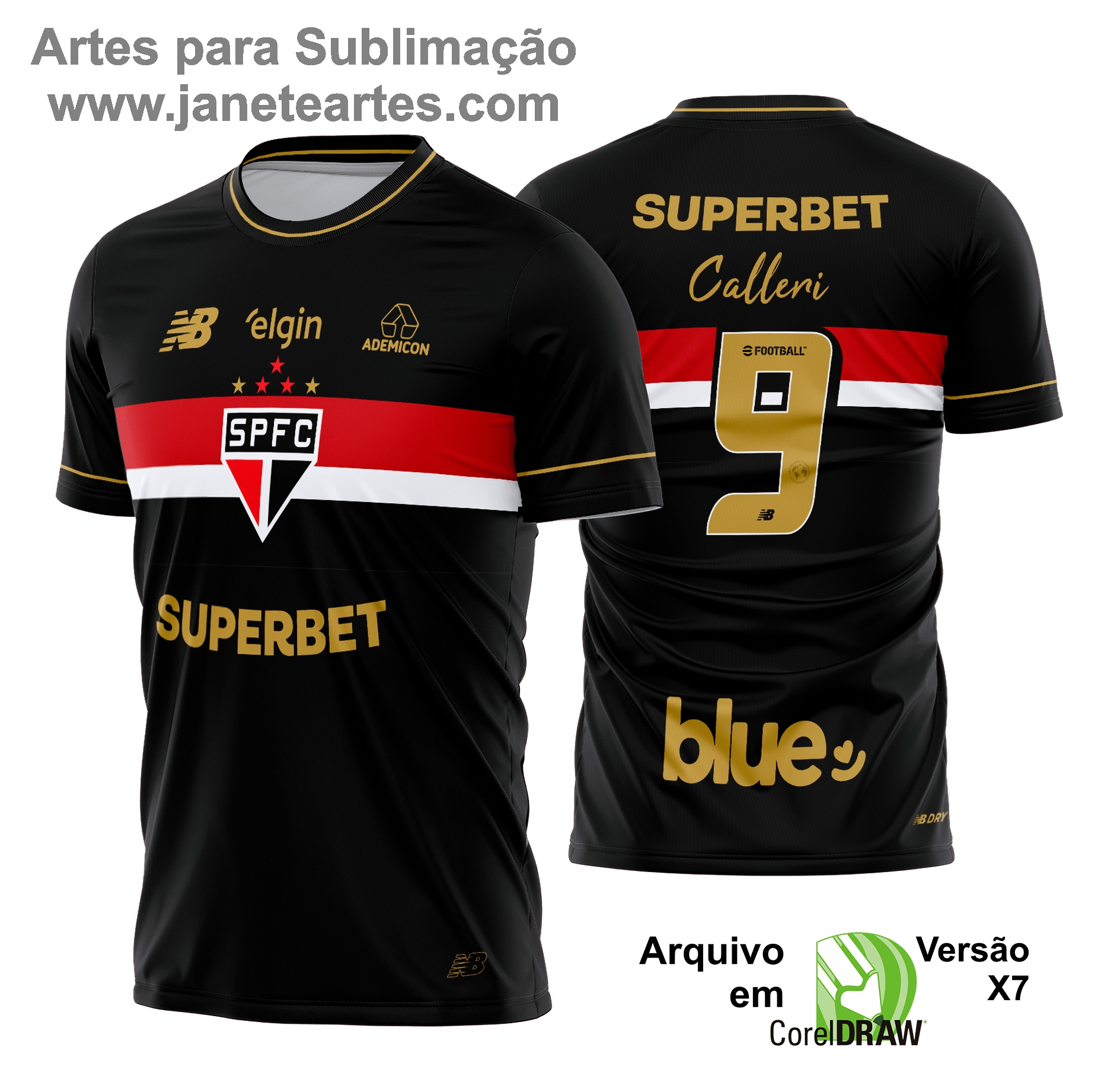 Arte Vetor Camisa São Paulo Terceira 2025-26 02 - Janete Artes