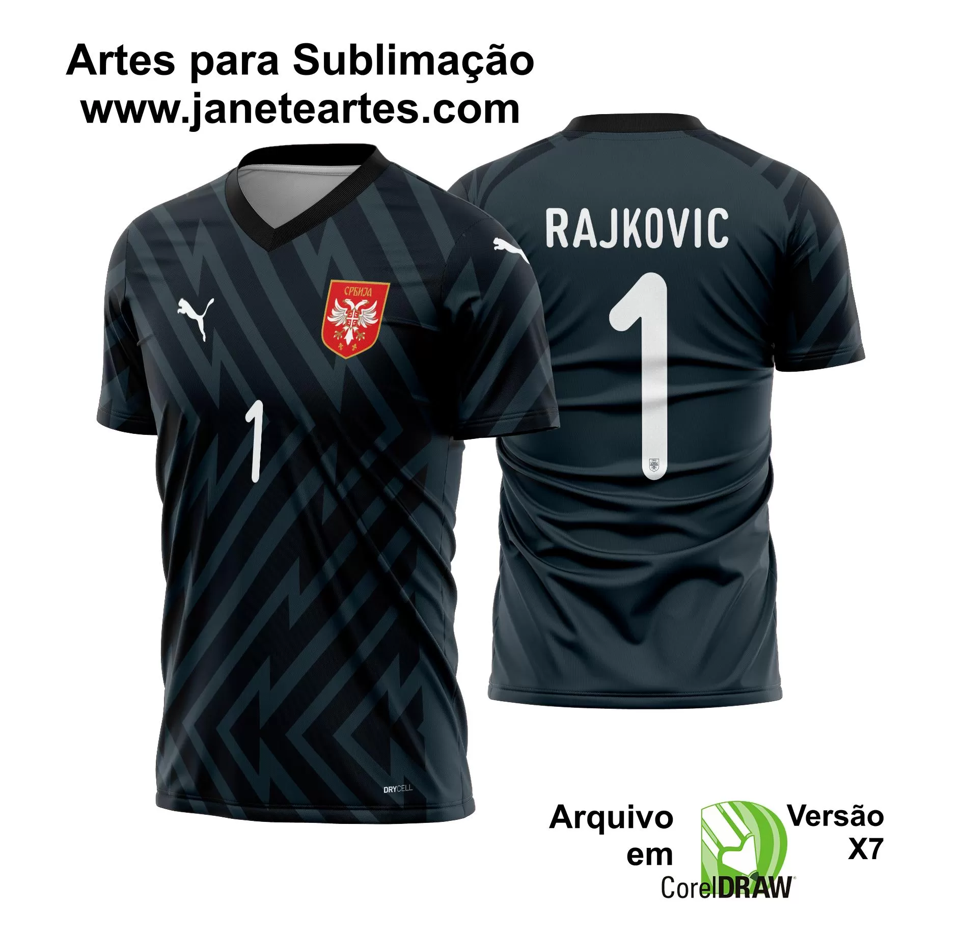 Arte Vetor Camisa Servia Goleiro 2024 - 2025