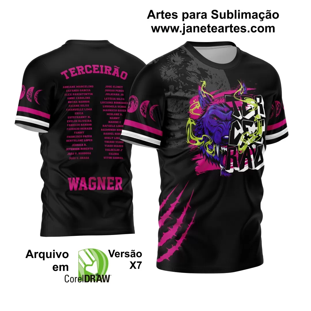 Arte Vetor Camisa Terceirão 2024 Lobo da Lua Modelo 04