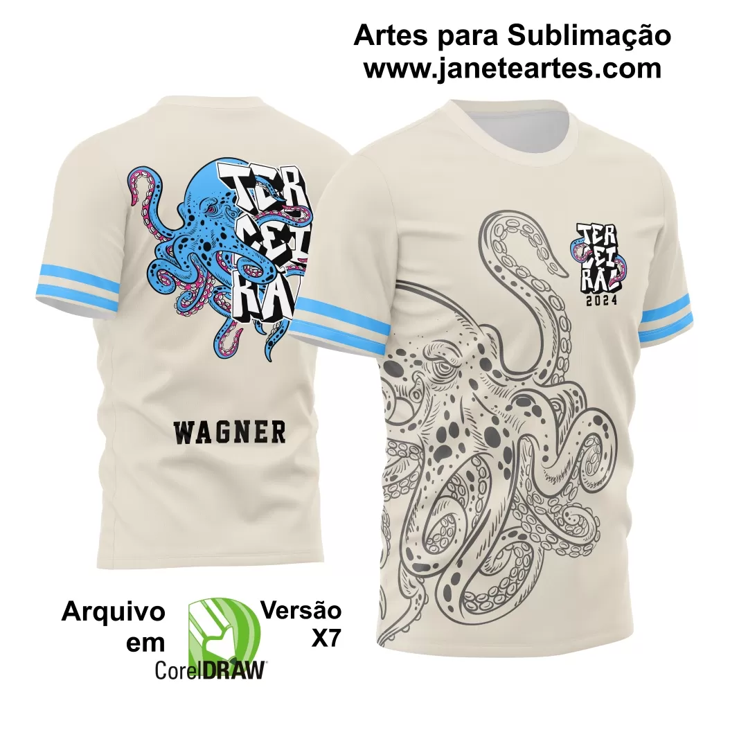 Arte Vetor Camisa Terceirão 2024  Polvo - Janete Artes
