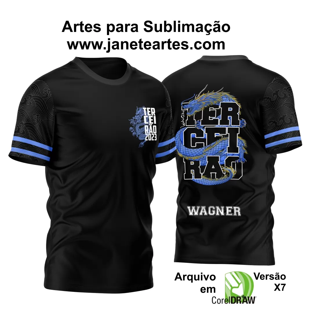 Arte Vetor Camisa Terceirão Dragão Azul 2023: Uma Obra de Arte em Design  Vetorial para Camisetas