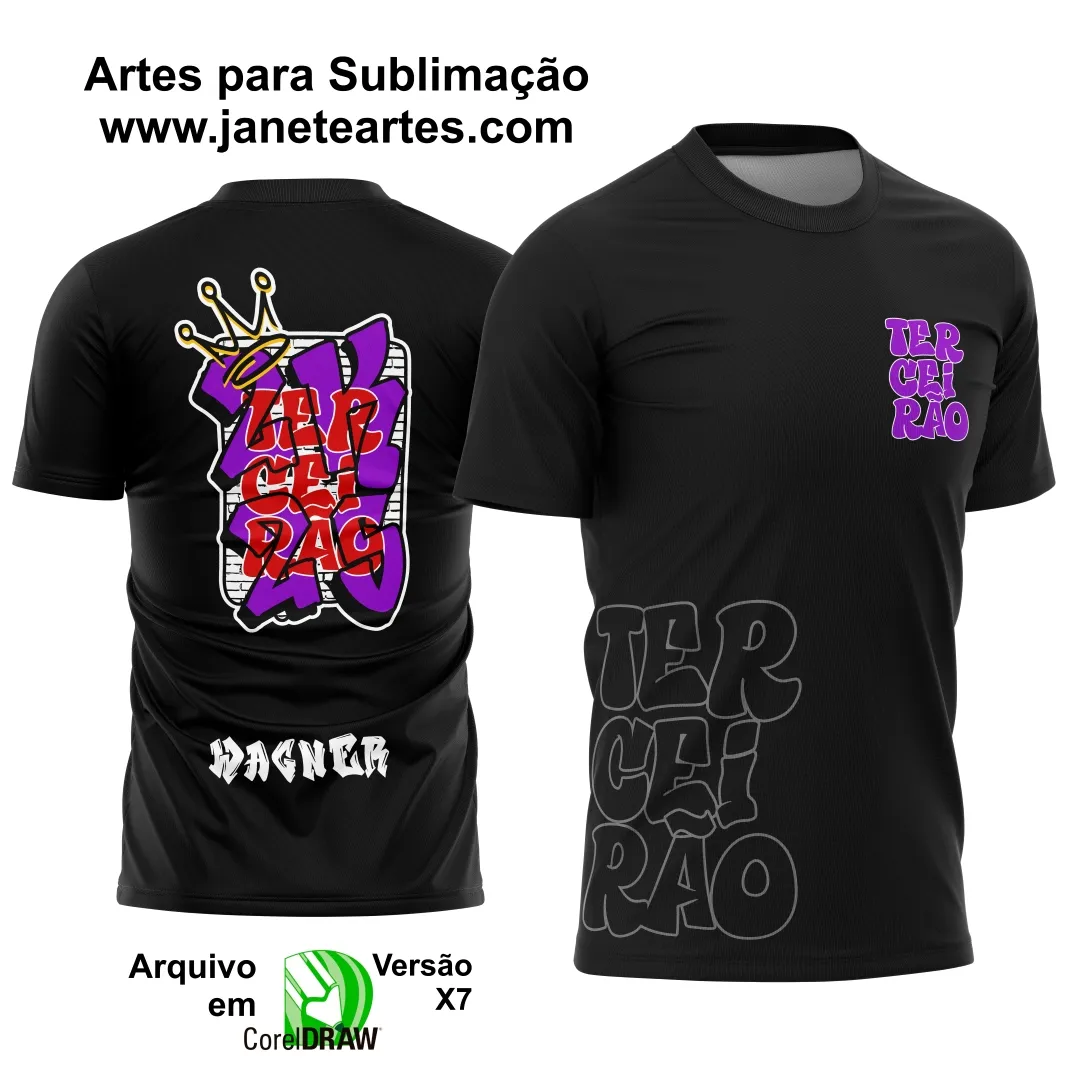 Arte Vetor Camisa Terceirão Graffite no Muro 2025 - Janete Artes