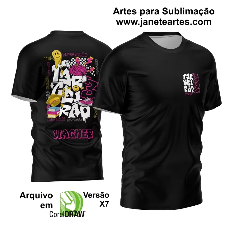 Arte Vetor Camisa Terceirão Livro e Chapéu 2024