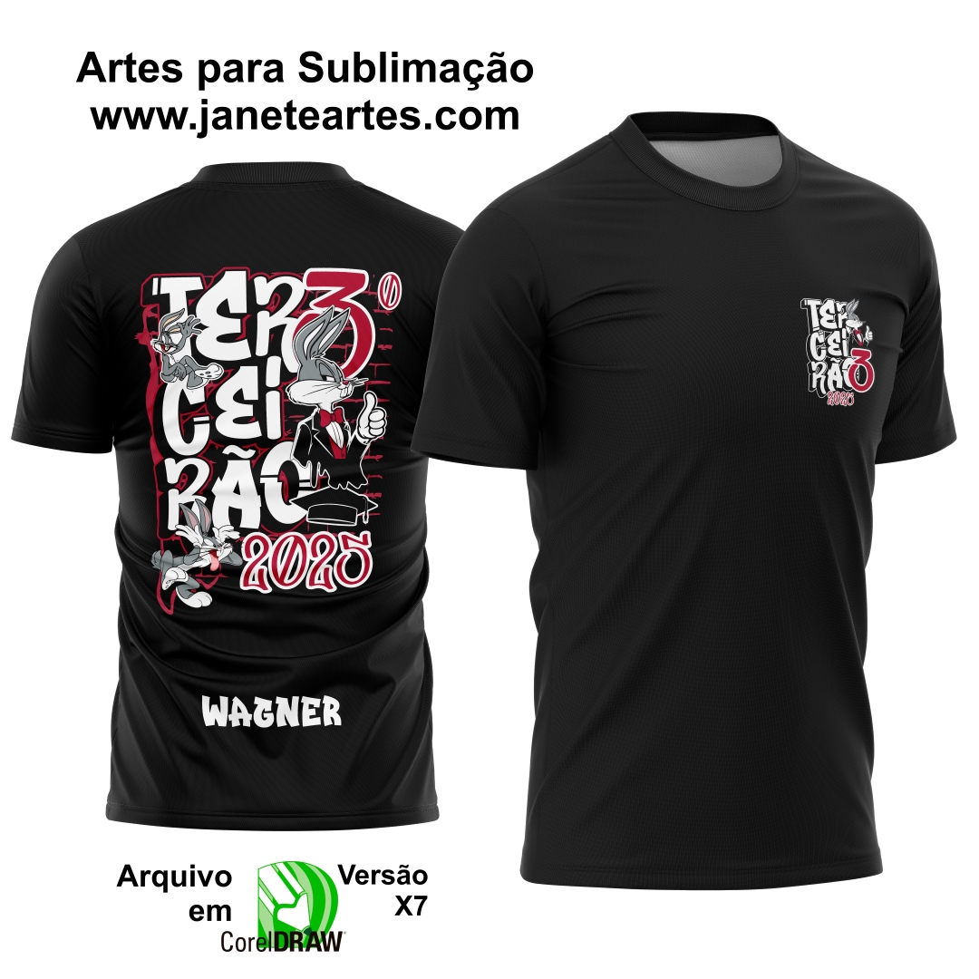 Arte Vetor Camisa Terceirão Pernalonga Joinha - Janete Artes