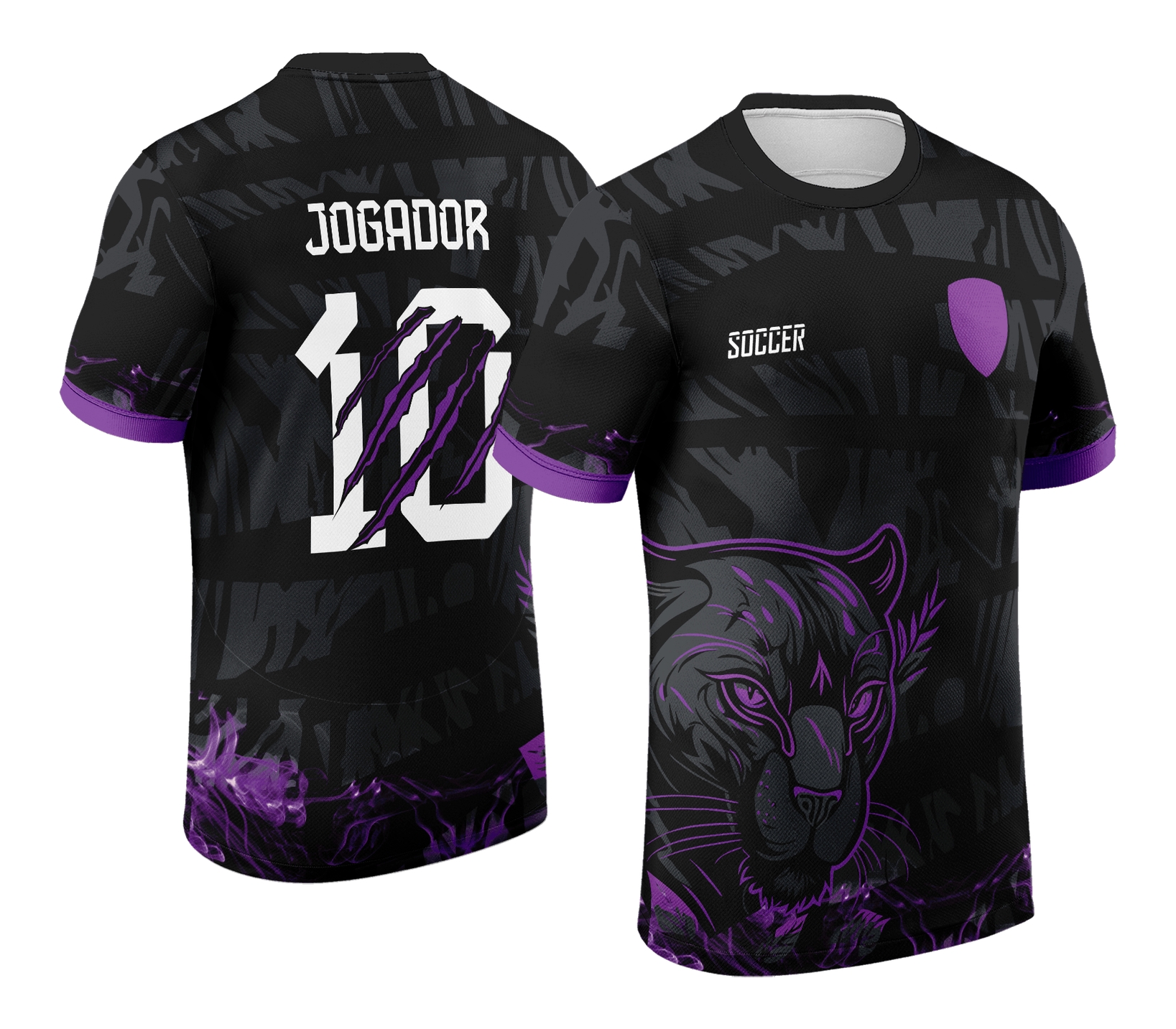 Camiseta unissex preta com logo no peito e estampa grande nas costas com tema Interclasse Pantera 2024-2025, visual moderno e atraente para eventos escolares.