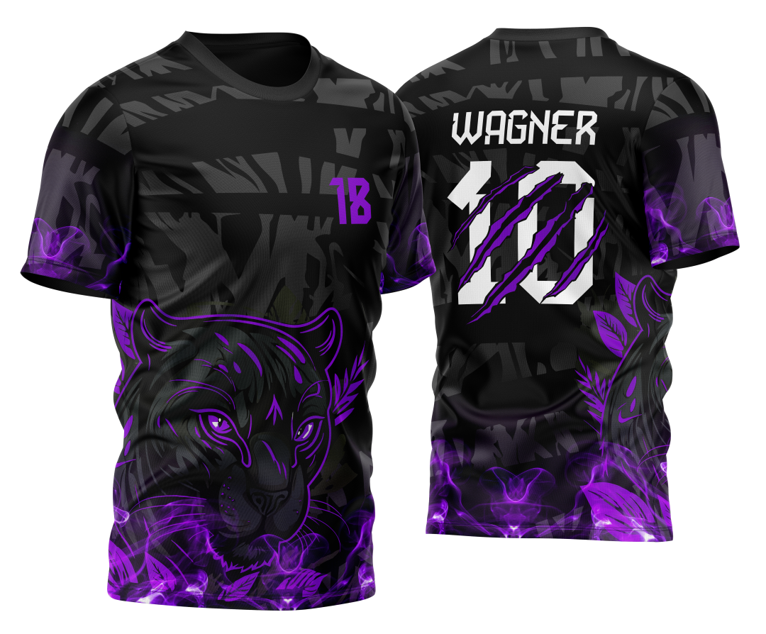 Arte Vetor Camisa para InterClasse Pantera Negra Traços Roxos e Garras 2023