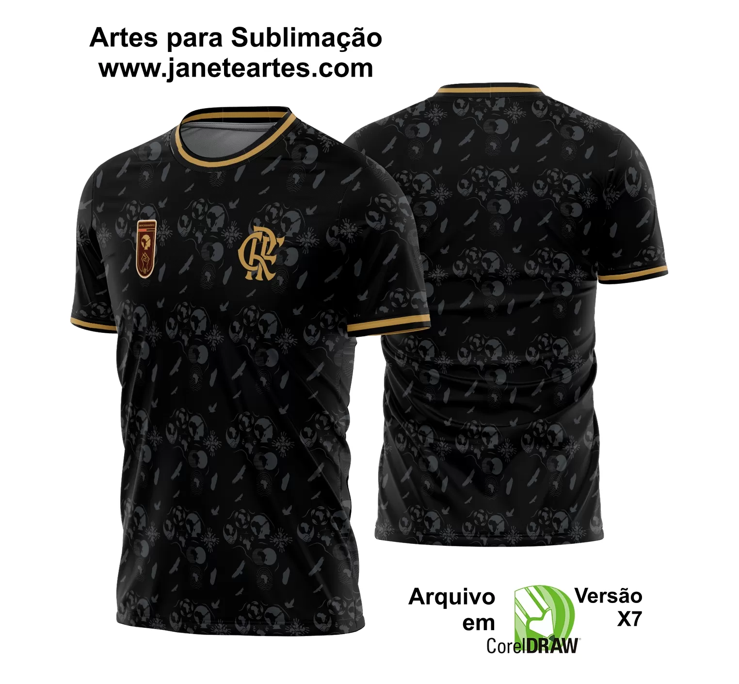 Arte Vetor Estampa Camisa Flamengo Consciência Negra 2023-24