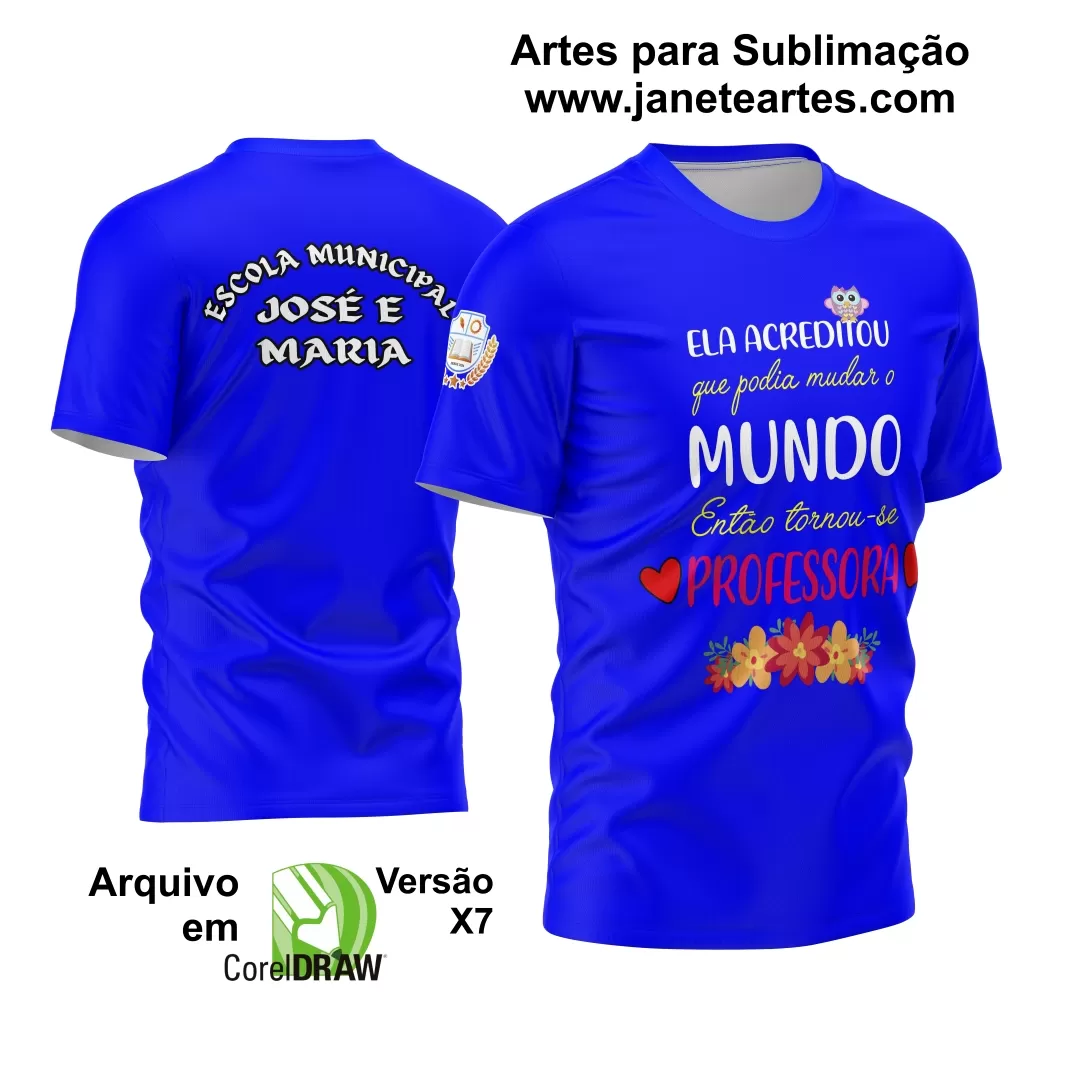 Arte Vetor Estampa Template Camisa Professora - Professor 2024 Modelo 12