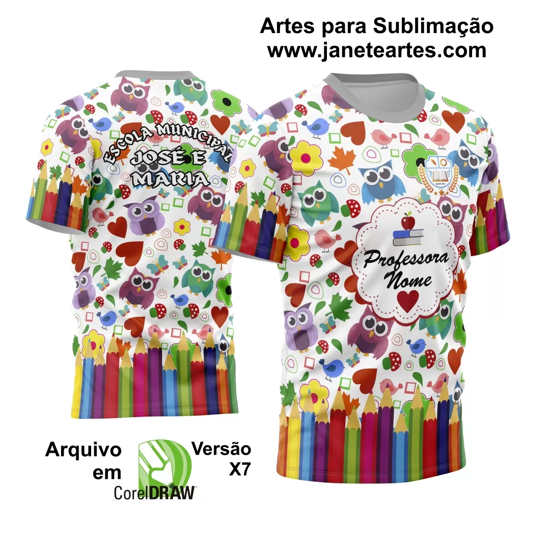 Arte Vetor Estampa Template Camisa Professora - Professor 2024 Modelo 18