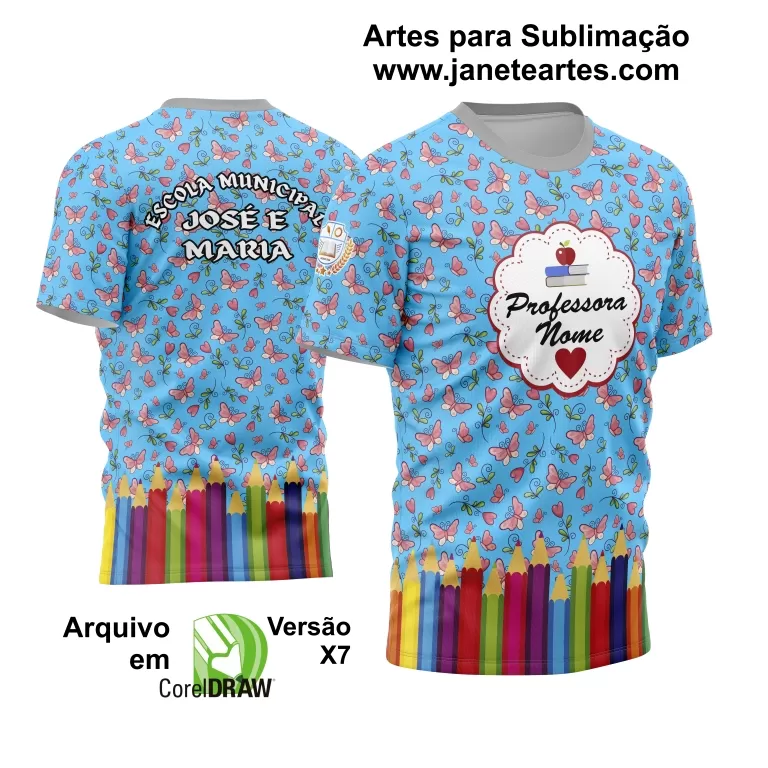 Arte Vetor Estampa Template Camisa Professora - Professor 2024 Modelo 21