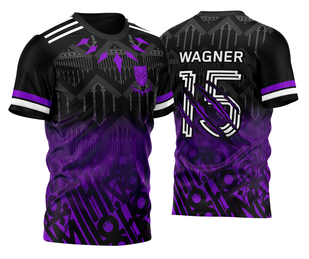 Arte Vetor Template Camisa de InterClasse Pantera Negra Degrade Pintura