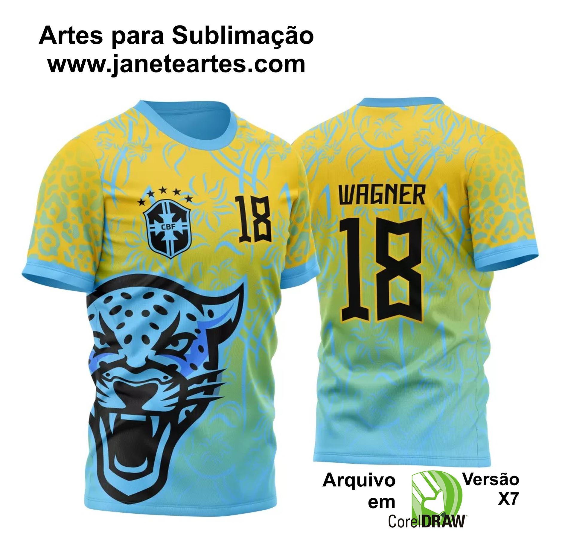 Arte Vetor Template Camisa para InterClasse Brasil Pantera Amarela e Azul 2023