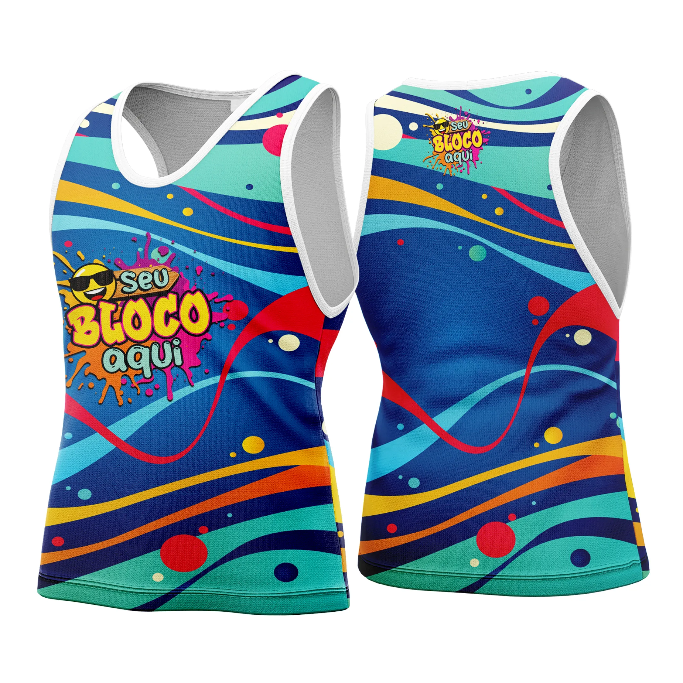 Camisa preta unissex com logo no peito e estampa grande nas costas com tema Abadá Carnaval Personalizada 2026, ideal para curtir o carnaval com estilo e conforto.