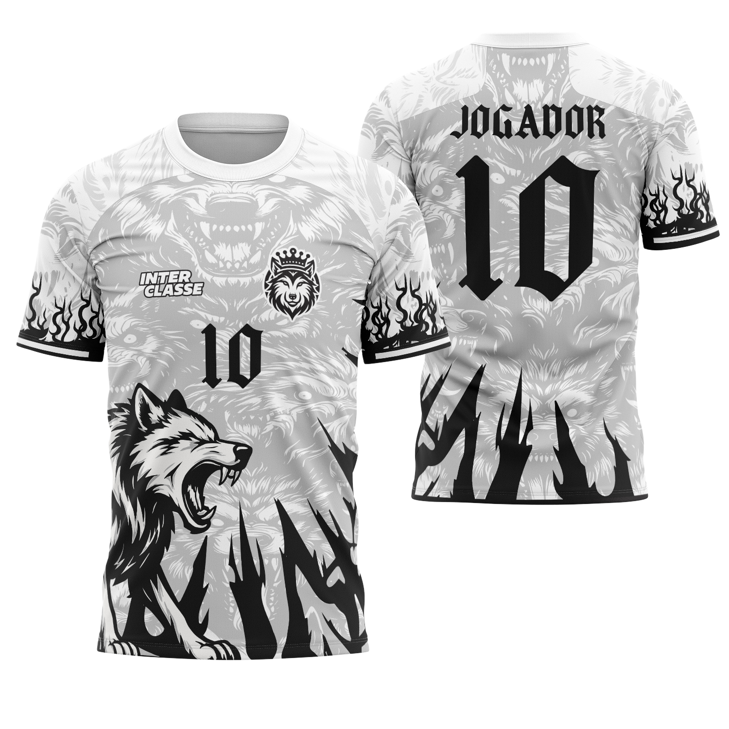 Camisa Branca Interclasse Lobo 2026 – Arte Vetorial Exclusiva para Uniformes Escolares