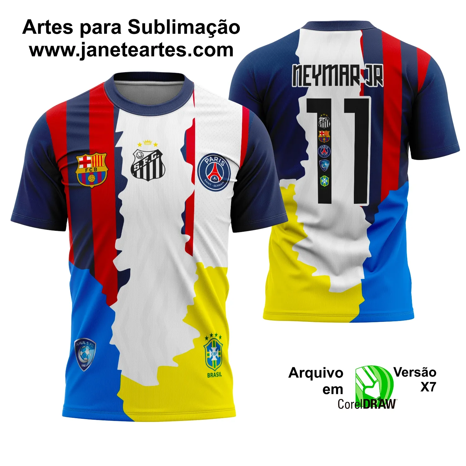 Camisa Comemorativa Neymar Jr Estampa Vetor 2025