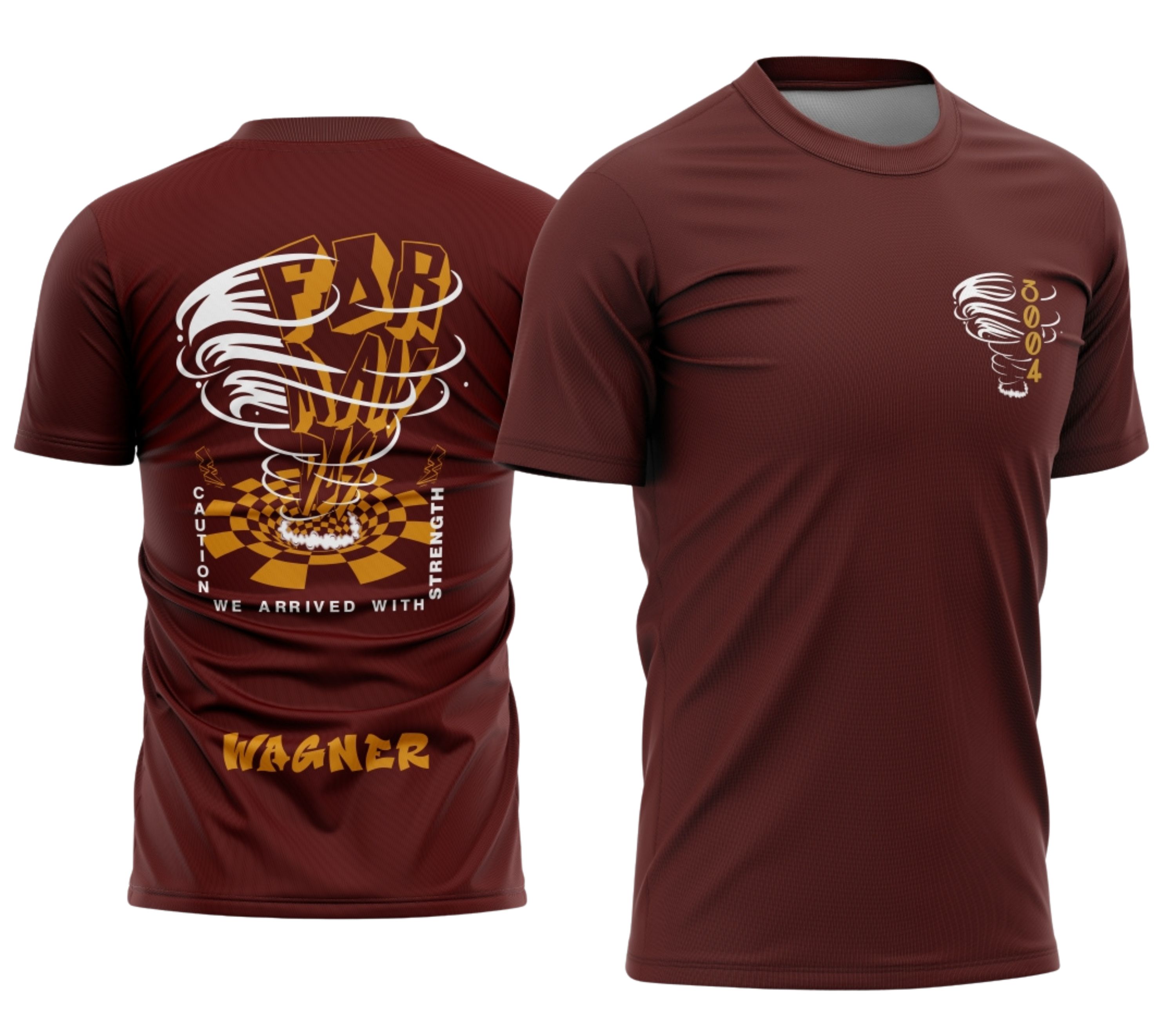 Camiseta unissex preta com logo no peito e estampa grande nas costas com tema Camisa Formandos Nono Ano Furacão, design moderno e vibrante para estudantes comemorarem a formatura.