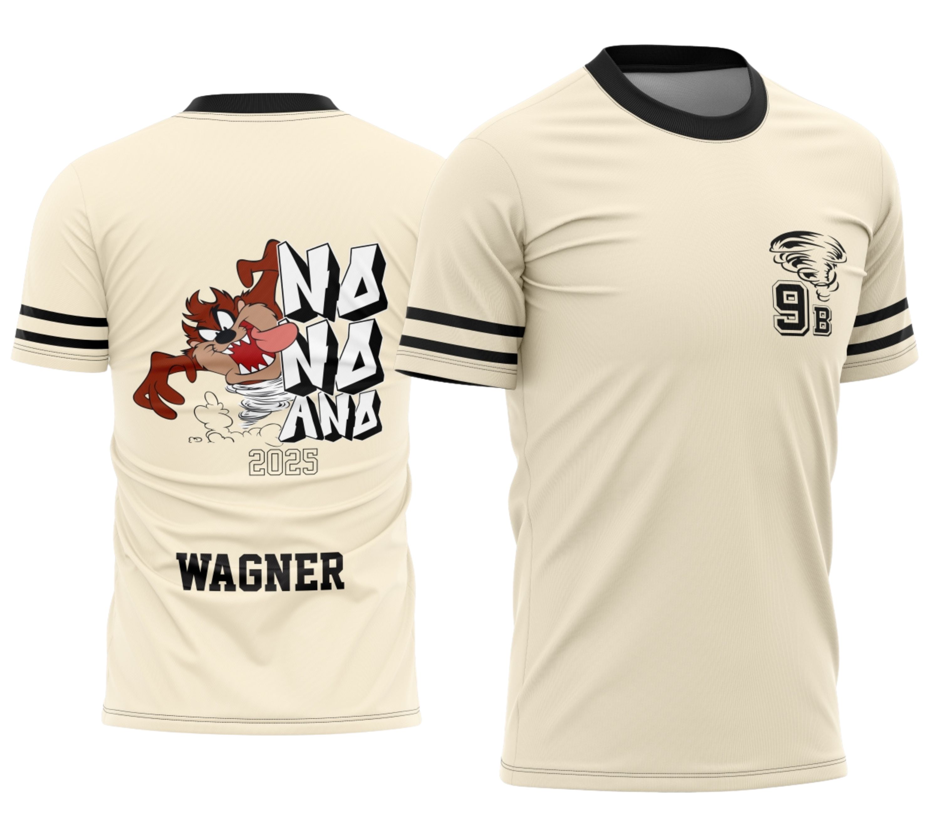 Camiseta unissex preta com logo no peito e estampa grande nas costas do tema Formandos Nono Ano Graffite Taz Mania, ideal para alunos comemorarem a formatura com estilo e personalidade.