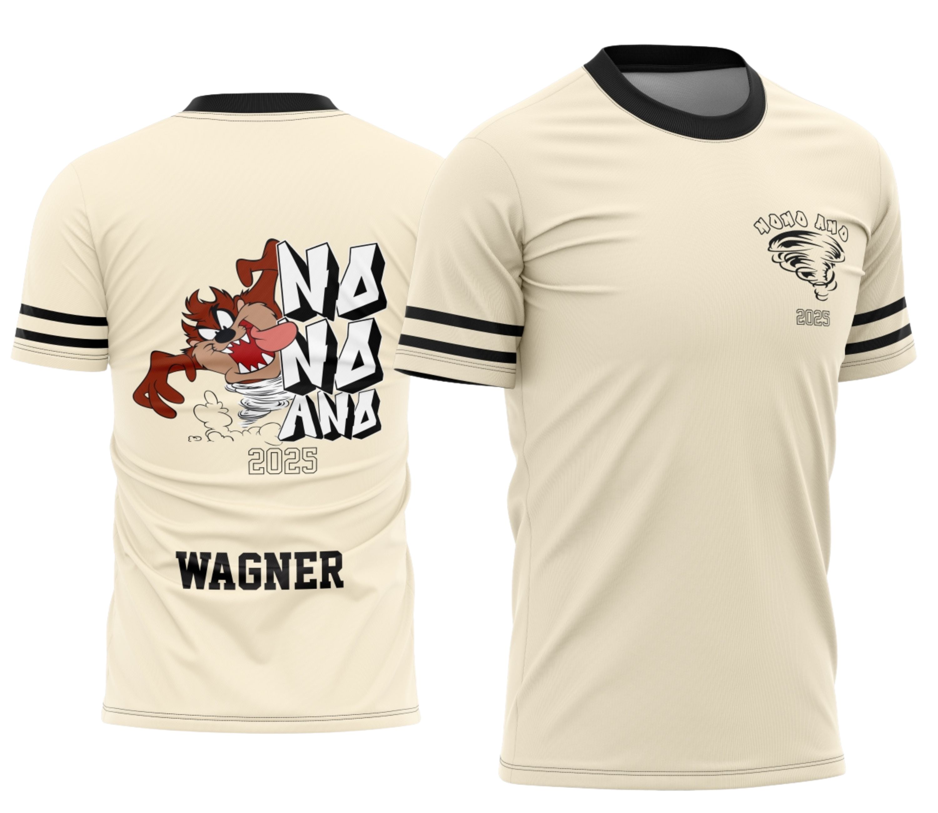 Camiseta unissex preta com logo no peito e estampa grande nas costas do tema Formandos Nono Ano Grafite Taz Mania, destacando estilo jovem e moderno para eventos escolares.