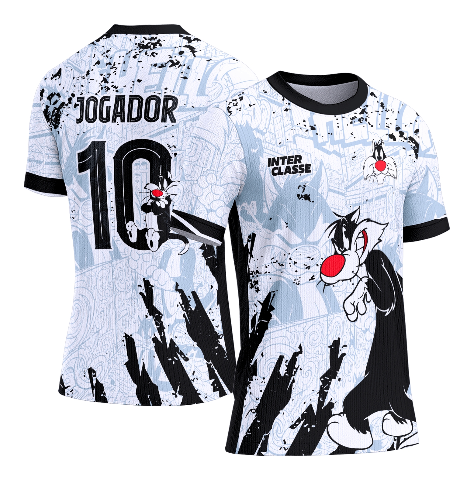 Camisa Interclasse Estampa Vetor Gato Frajola