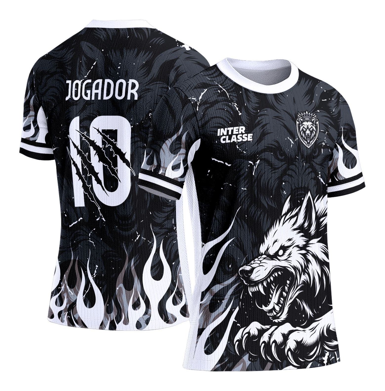 Camisa Interclasse Estampa Vetor Lobo Negro 2025