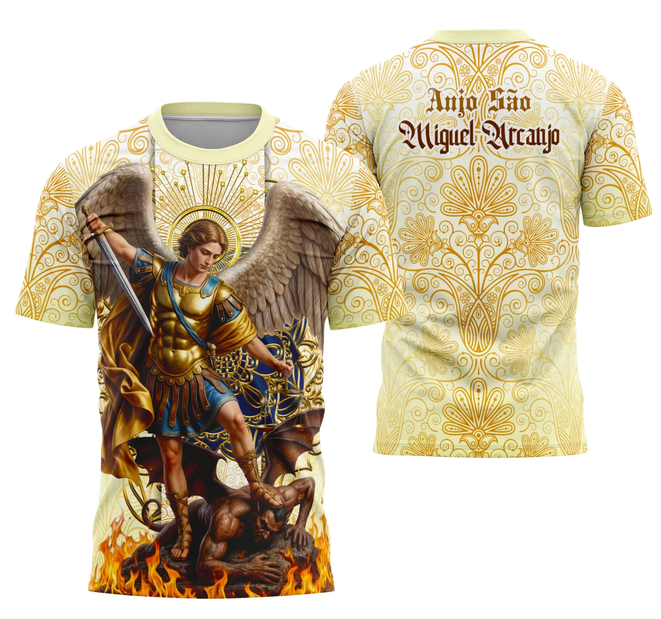 Camisa São Miguel Arcanjo Anjo Protetor Religião - Janete Artes
