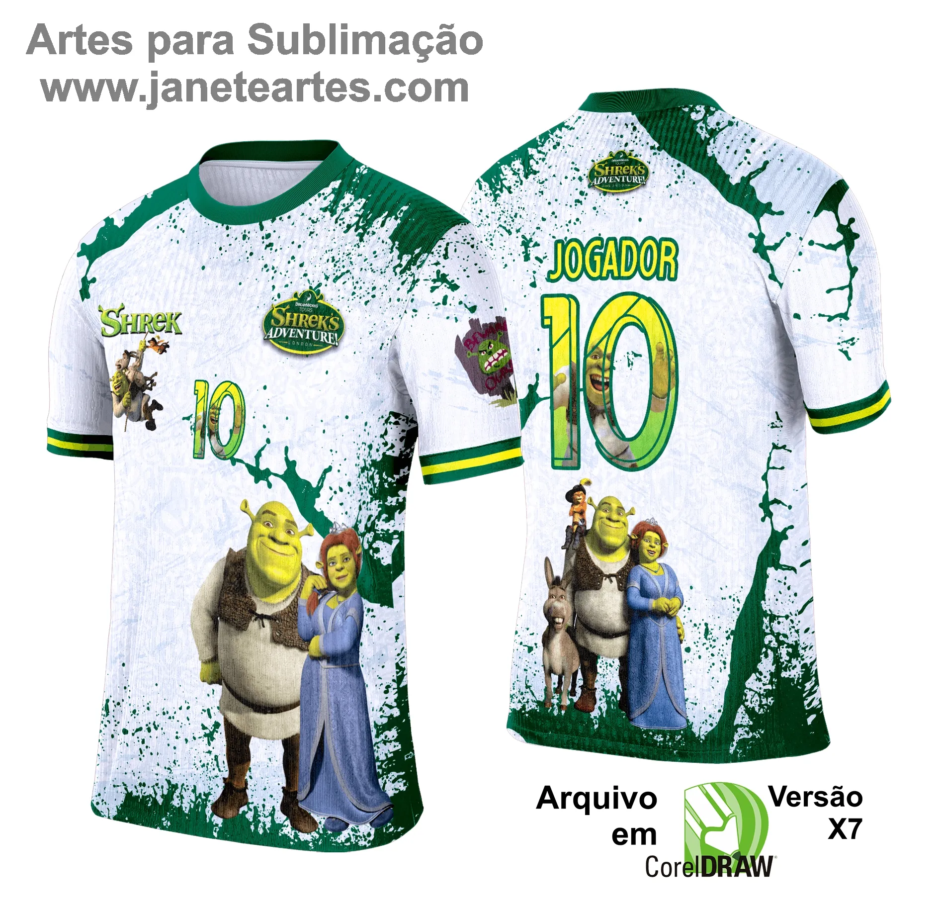 Camisa de Interclasse Shrek 2025 - Arte Vetor Template