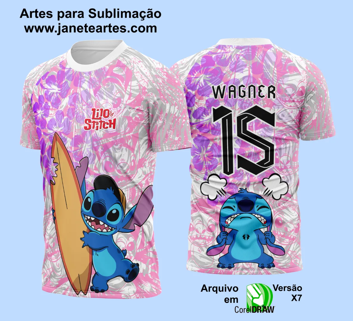 Camisa de Interclasse Stitch 2025 - Arte Vetor Template