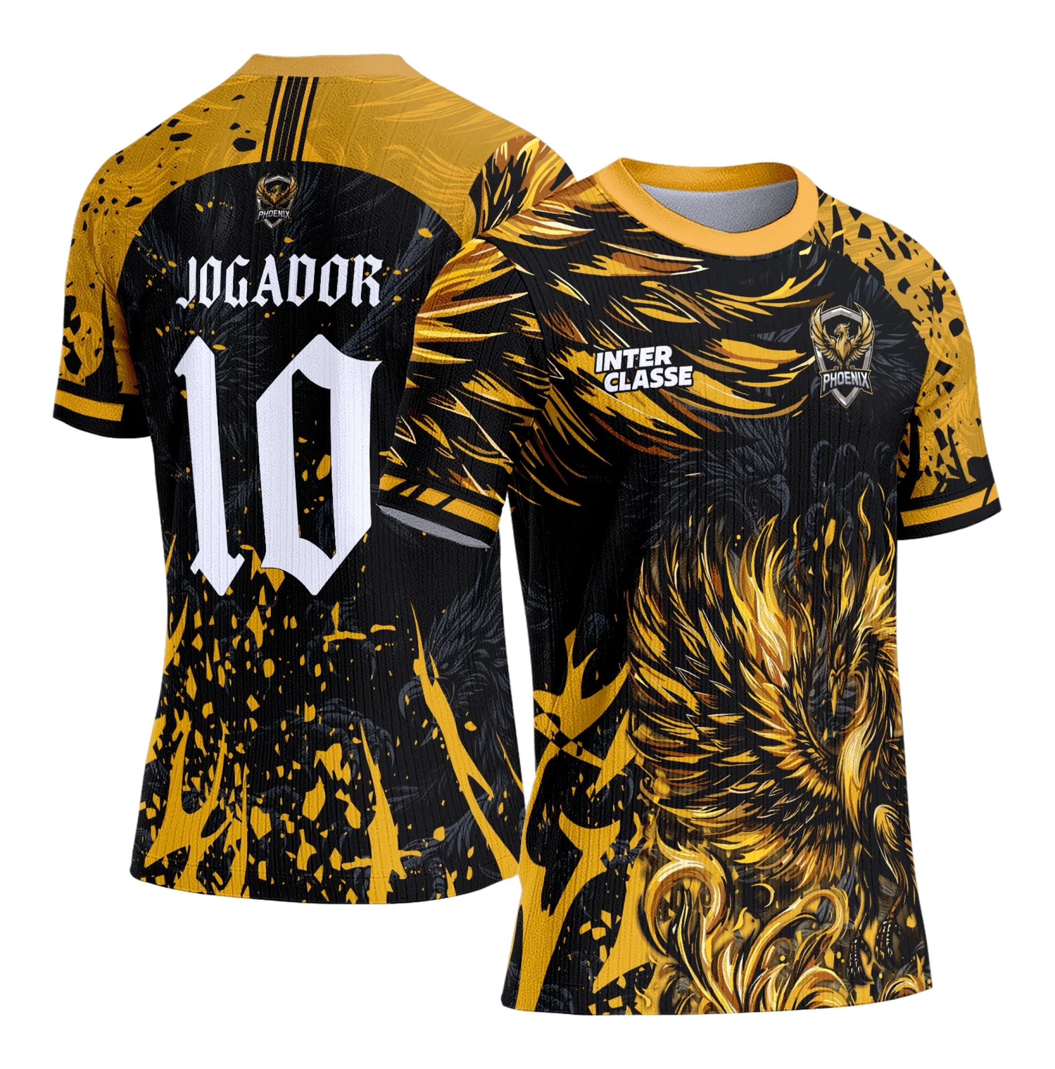 Arte Camiseta de Interclasse Fênix Amarela 2026
