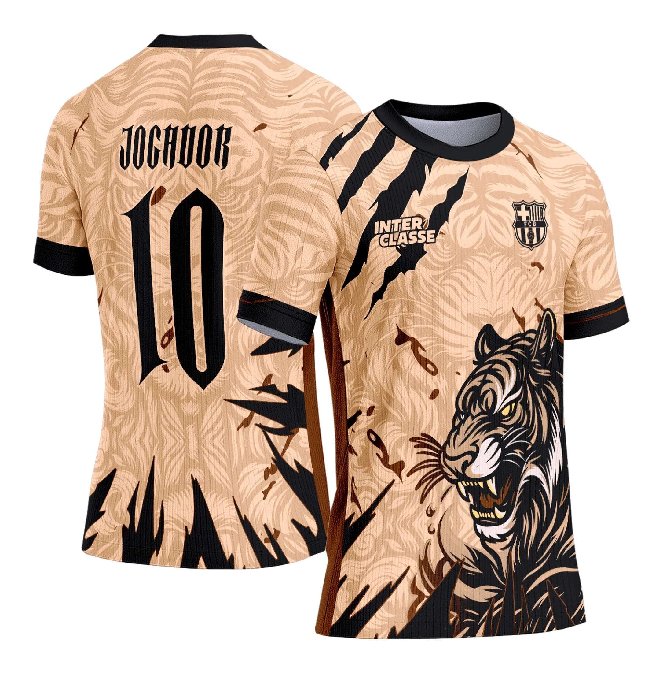 Arte Camiseta de Interclasse Tigre Bege