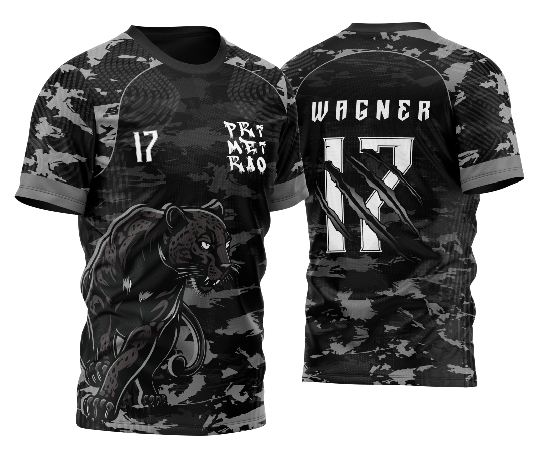 Template Camisa Futebol InterClasse Pantera Negra Tons de Cinza 2023