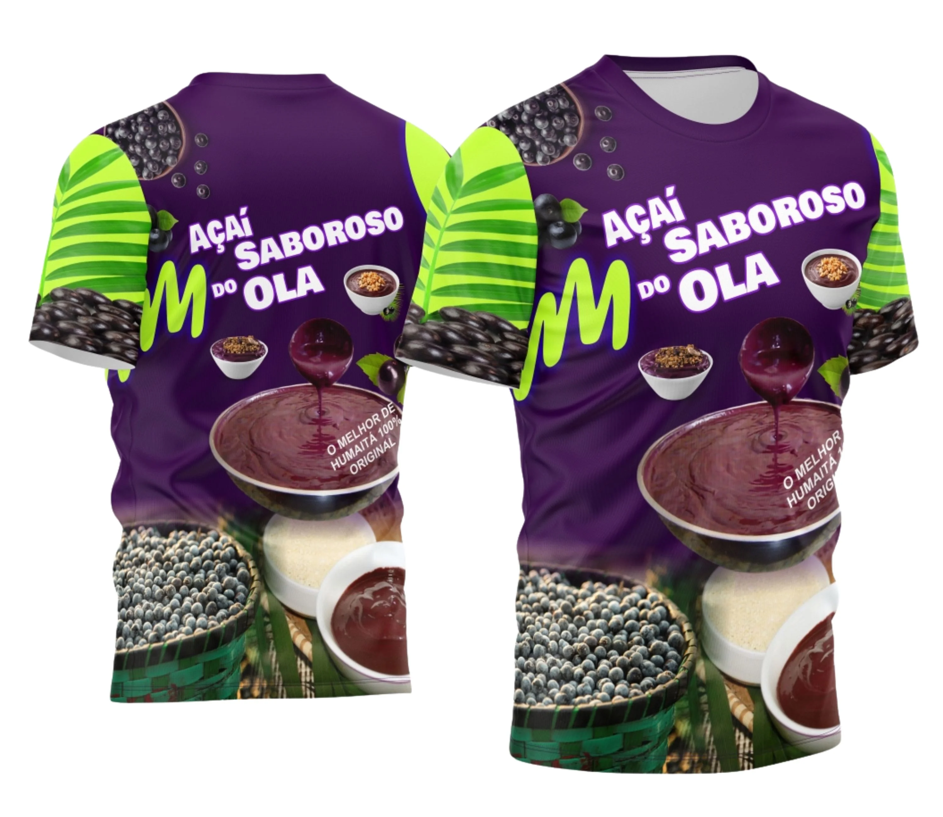 Camiseta unissex preta com logo no peito e estampa grande nas costas do tema Açaí Profissão, ideal para quem valoriza orgulho profissional e estilo casual.