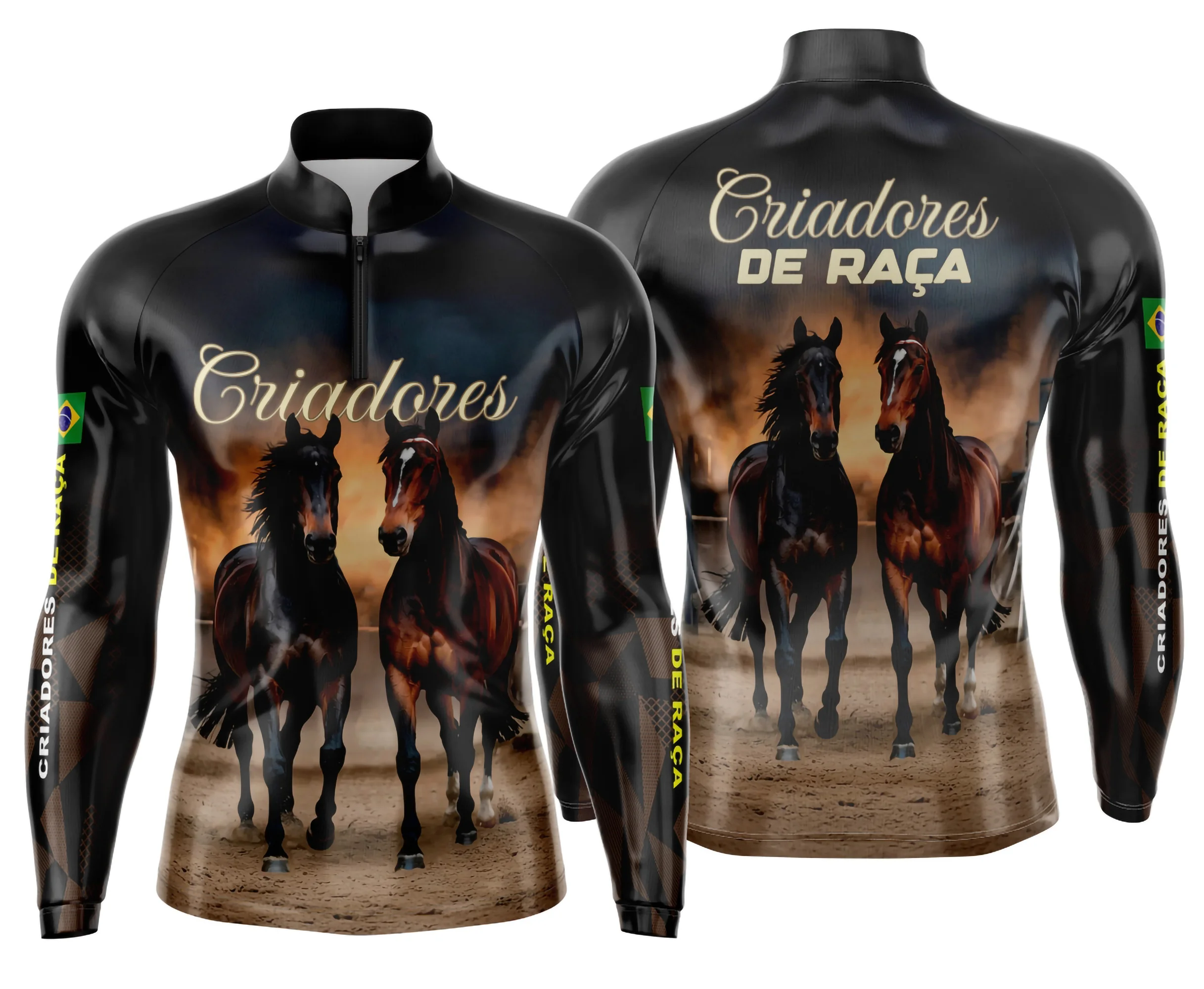 Camiseta unissex preta com logo no peito e estampa grande nas costas com tema Agro Mod 0031, perfeita para quem ama o campo e o estilo rural moderno.