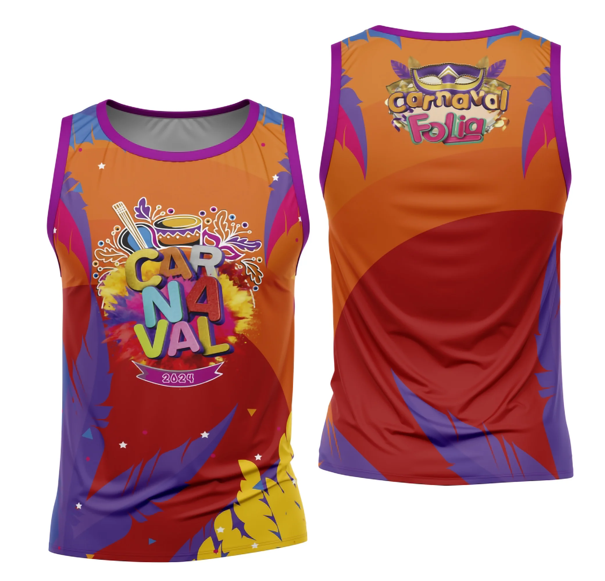 Camiseta unissex branca com logo no peito e estampa grande nas costas destacando o tema Bloco Abadá Sublimação Carnaval 2026, perfeita para festas e celebrações.