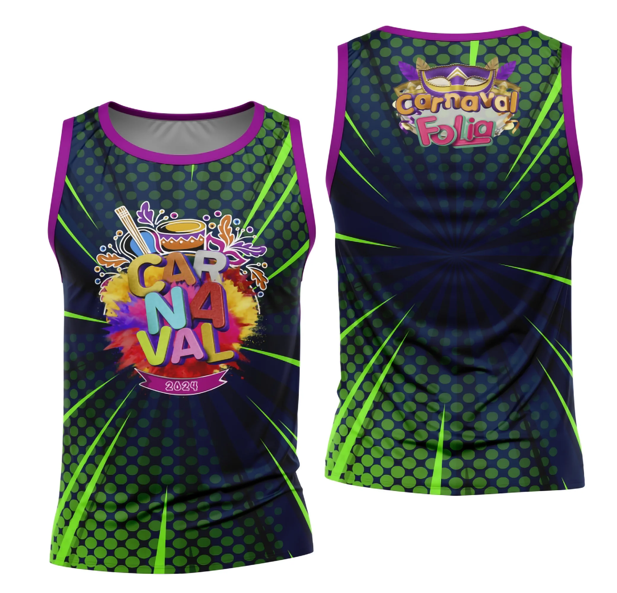 Camiseta unissex branca com logo no peito e estampa grande nas costas com tema Bloco Abadá Sublimação Carnaval 2026, ideal para foliões que buscam estilo e conforto na festa.