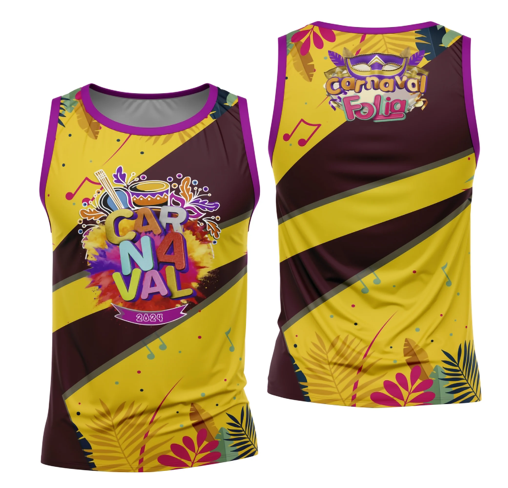 Camiseta unissex branca com logo no peito e estampa grande nas costas do Bloco Abadá Sublimação Carnaval 2026, modelo 136, perfeita para celebrações carnavalescas.