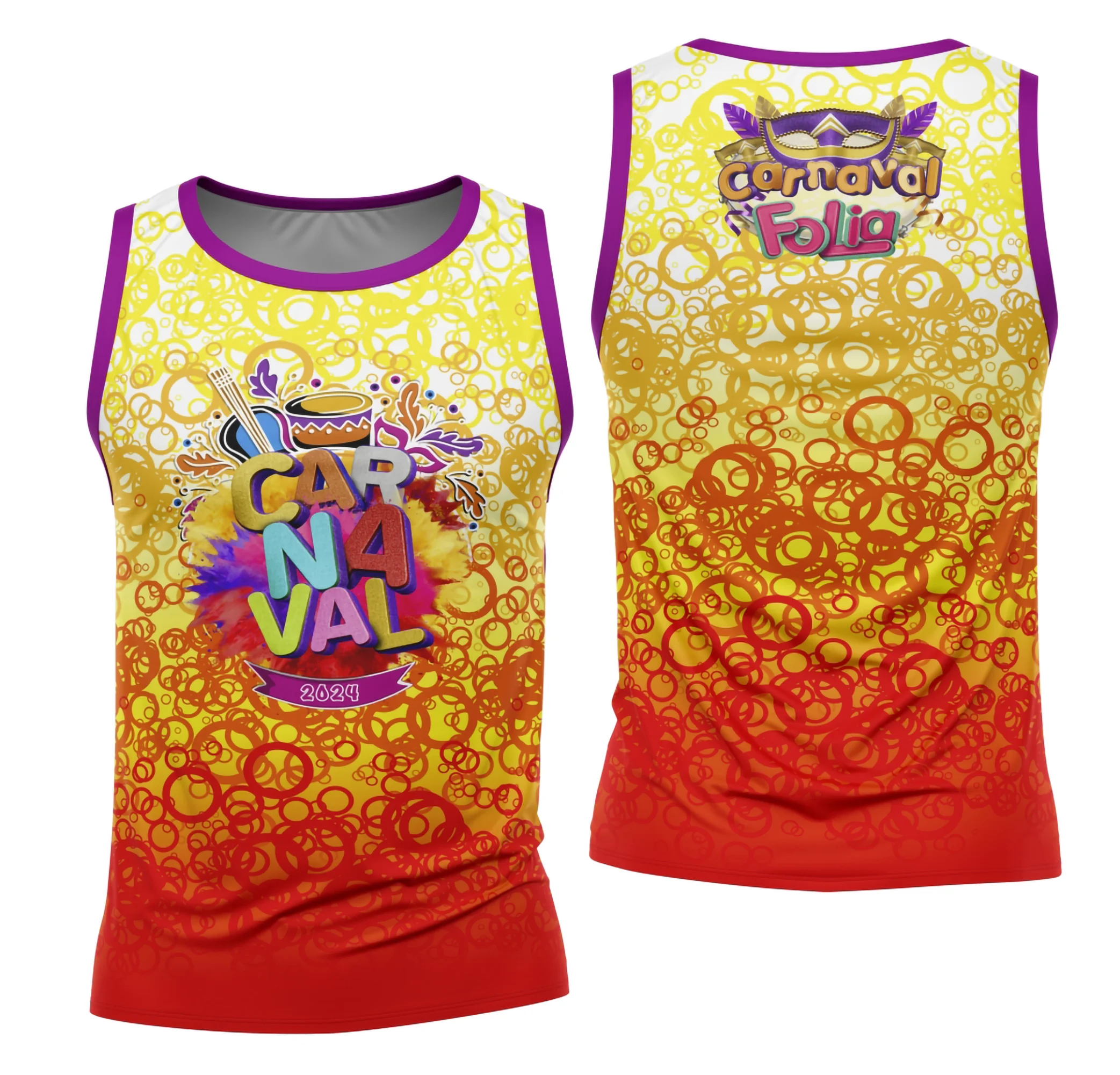 Camiseta unissex branca com logo no peito e estampa grande nas costas, tema Bloco Abadá Sublimação Carnaval 2026 Modelo 19, ideal para festas e eventos carnavalescos.