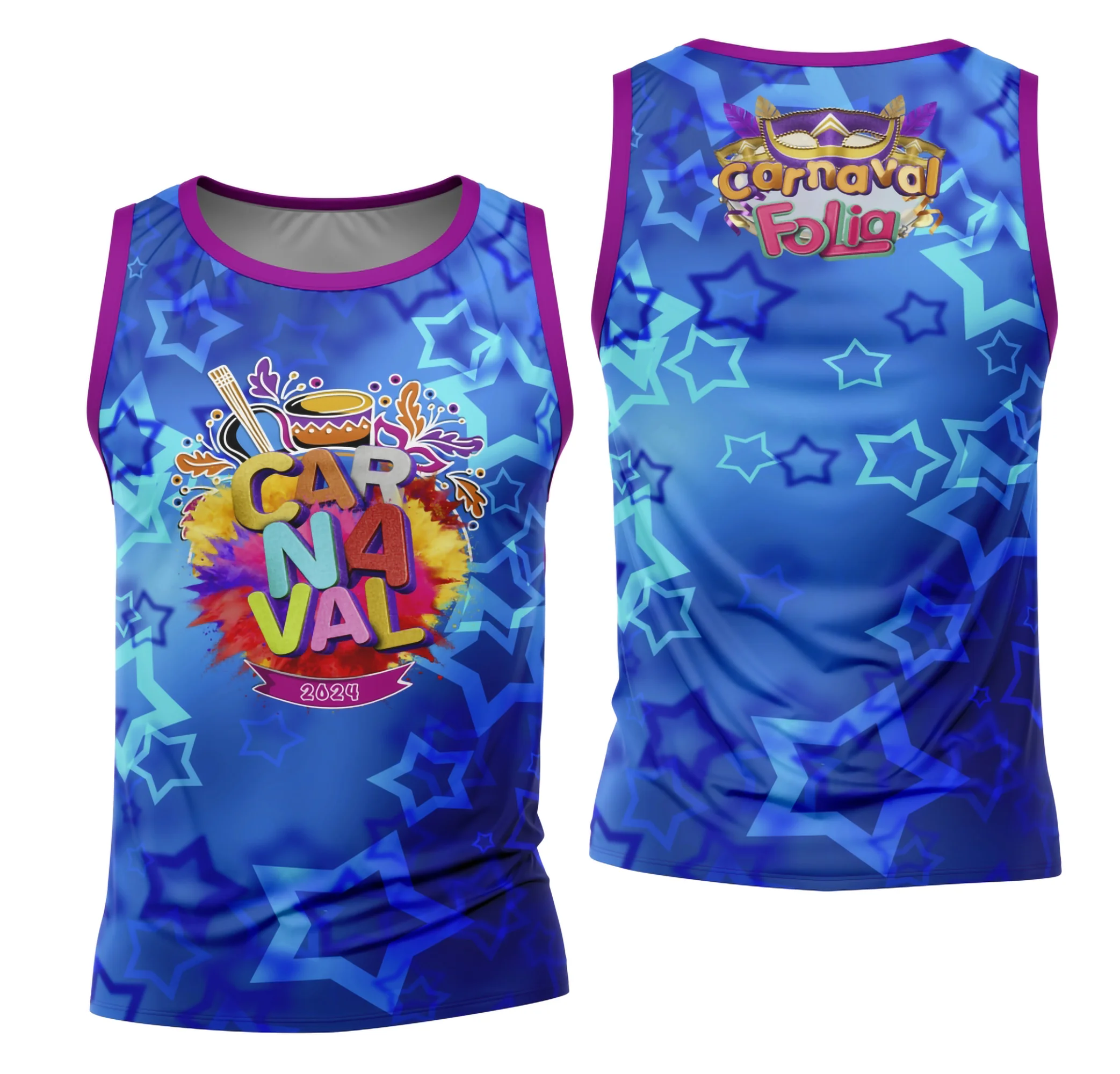 Camiseta unissex branca com logo no peito e estampa grande nas costas com tema Bloco Abadá Sublimação Carnaval 2026, perfeita para festa e folia, estilo vibrante e moderno.