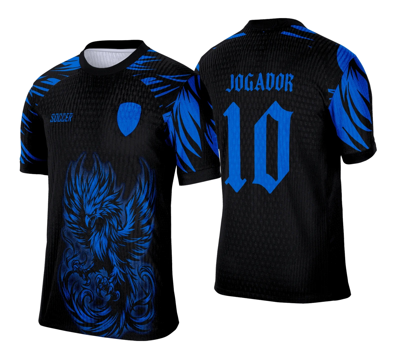 Arte Camisa Interclasse Fênix Negra com Azul 2025 - 0014