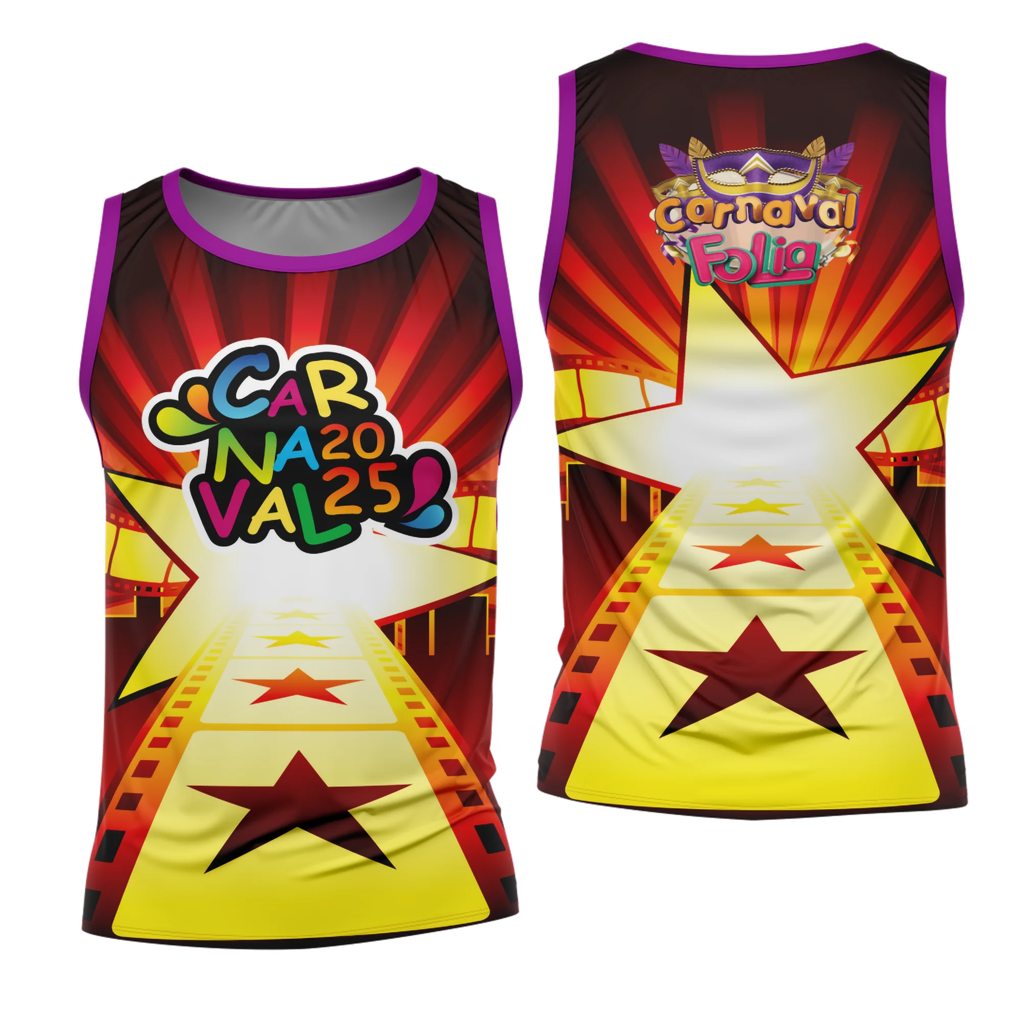 Camiseta unissex preta com logo no peito e estampa grande nas costas do tema Abadá Carnaval 2026 Modelo 13, perfeita para curtir a folia com estilo e conforto.