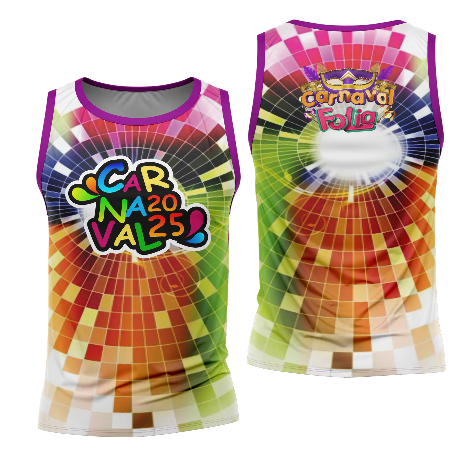 Camiseta unissex preta com logo no peito e estampa grande nas costas com tema Carnaval 2026 e modelo 57, perfeita para festejar com estilo e conforto.