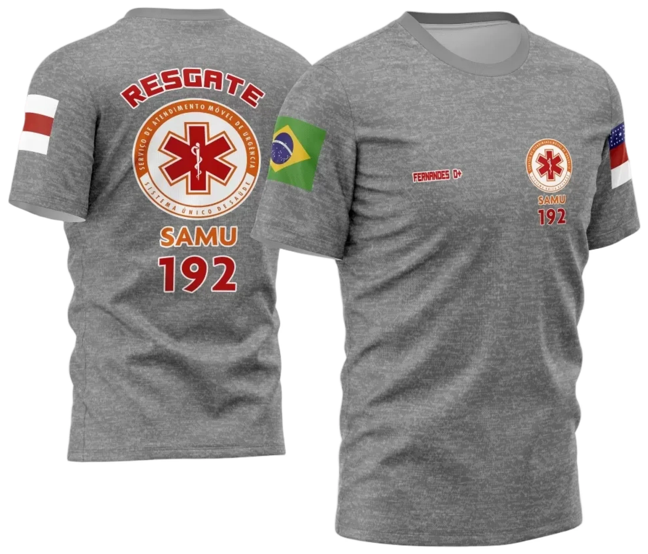 Camiseta unissex preta com logo no peito e estampa grande nas costas, inspirada no tema Bombeiro Resgate 2024, ideal para quem busca estilo e personalidade.