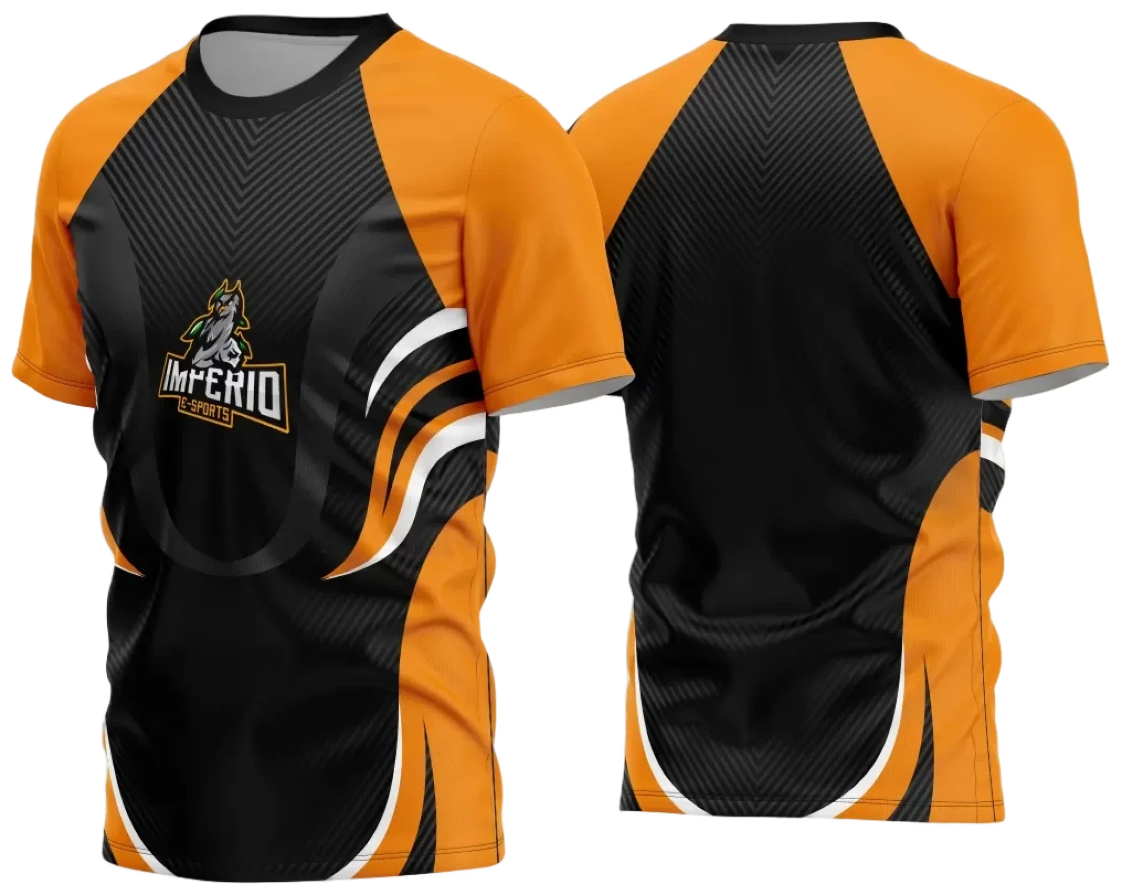 Camiseta unissex branca com logo no peito e estampa grande nas costas mostrando o tema Game 2024 2025, ideal para fãs de games que buscam estilo e conforto.