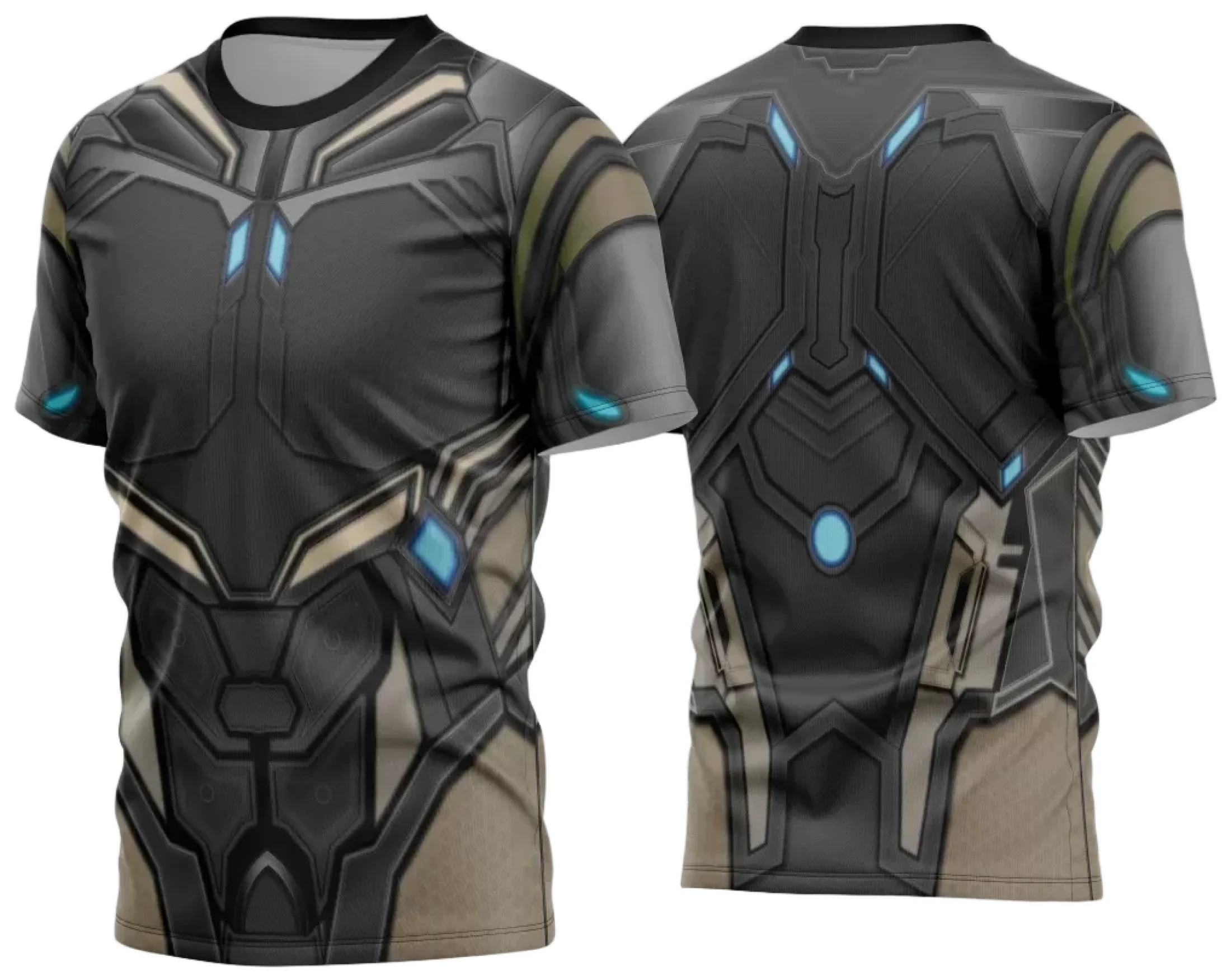 Camiseta unissex preta com logo no peito e estampa grande nas costas inspirada em Game 2024 2025, design moderno e atual para fãs de jogos.