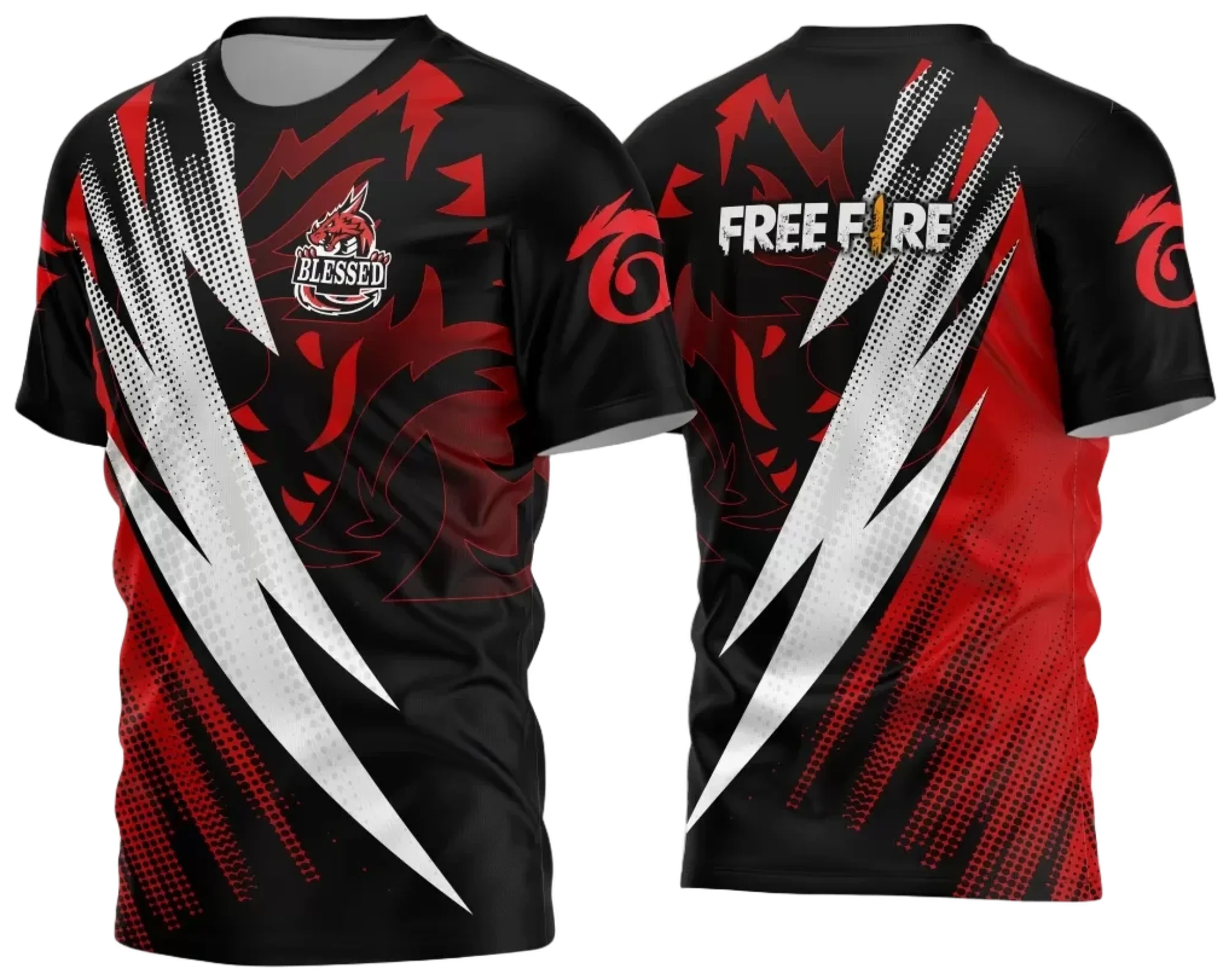 Camiseta unissex preta com logo no peito e estampa grande nas costas com tema Game 2024 2025, perfeita para fãs de jogos e estilo despojado.