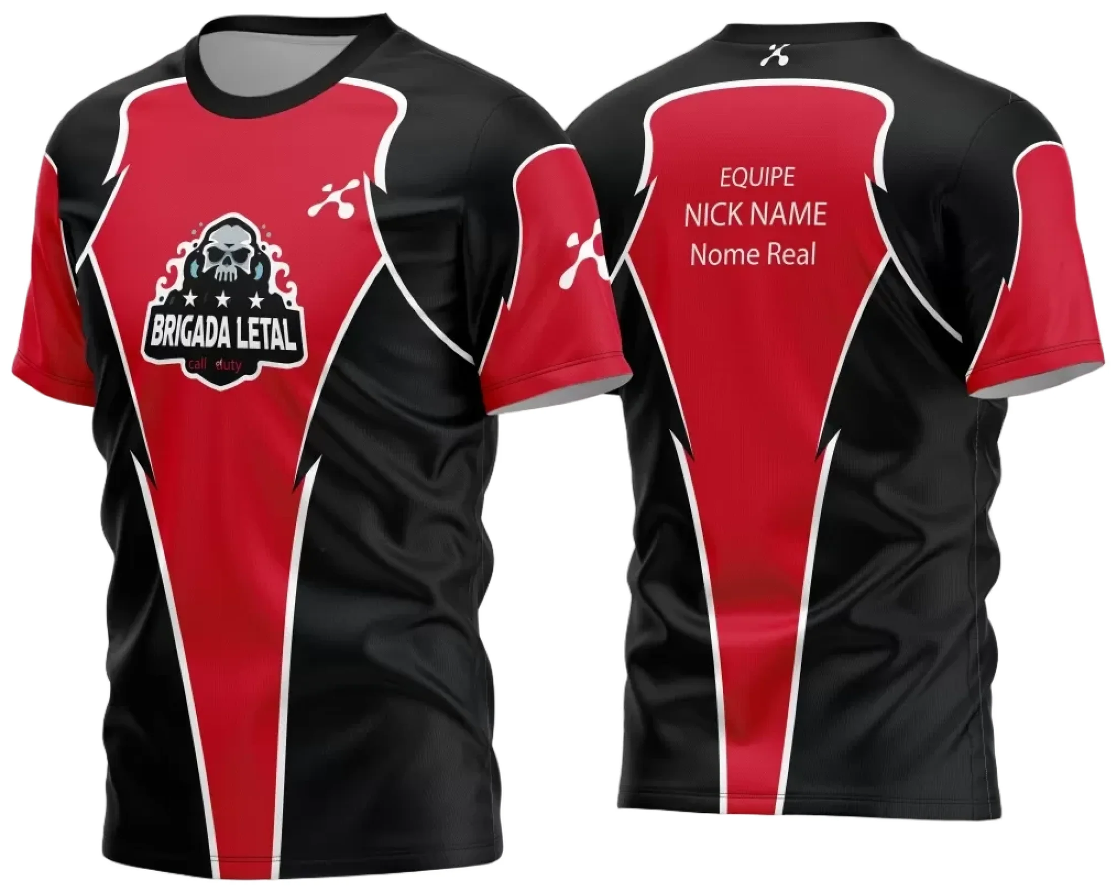 Camiseta unissex preta com logo no peito e estampa grande nas costas com tema Game 2024 - 2025, destacando estilo moderno e vibrante para fãs de jogos.