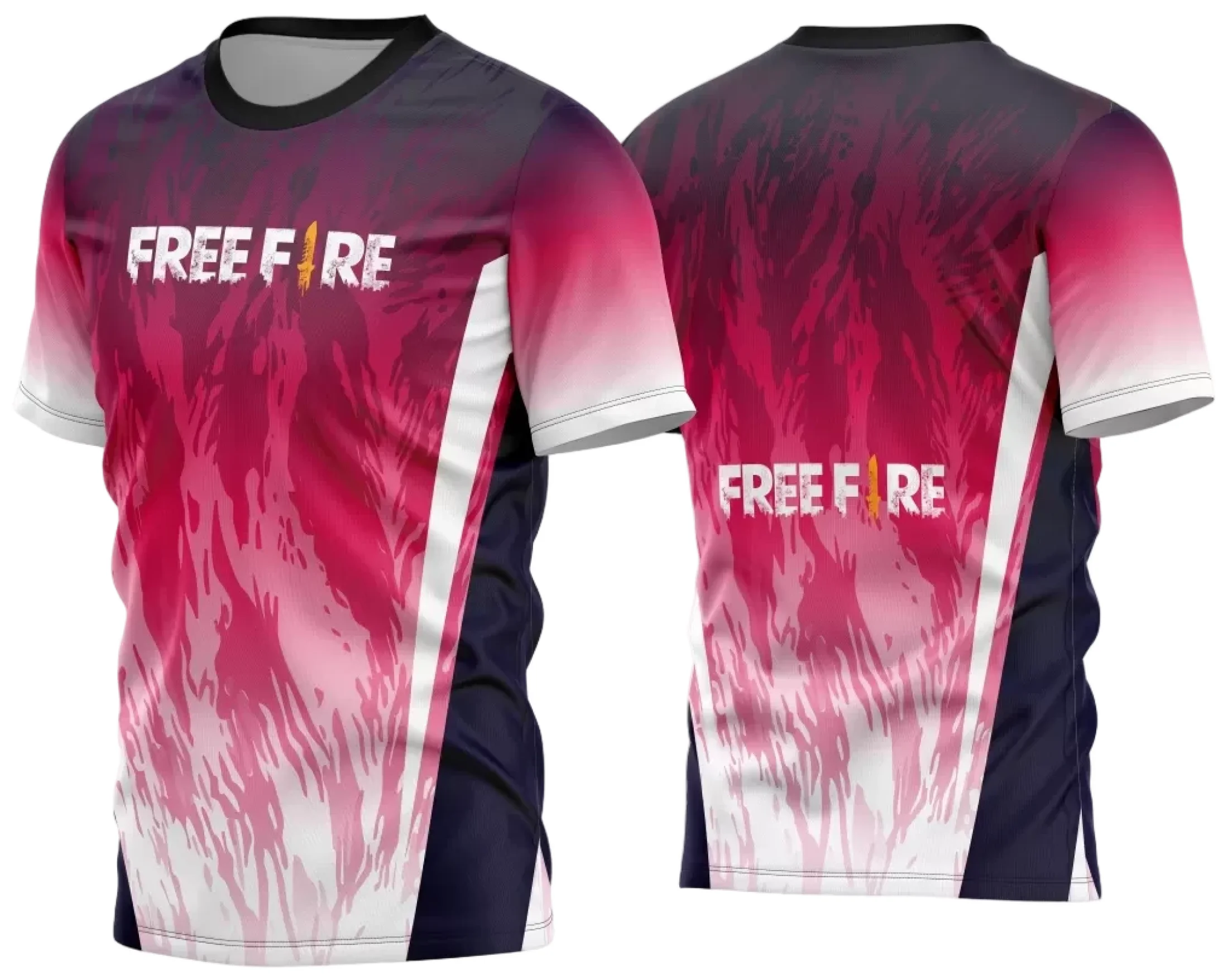 Camiseta unissex preta com logo no peito e estampa grande nas costas sobre o tema Game 2024 2025, estilo moderno e descolado para apaixonados por jogos.