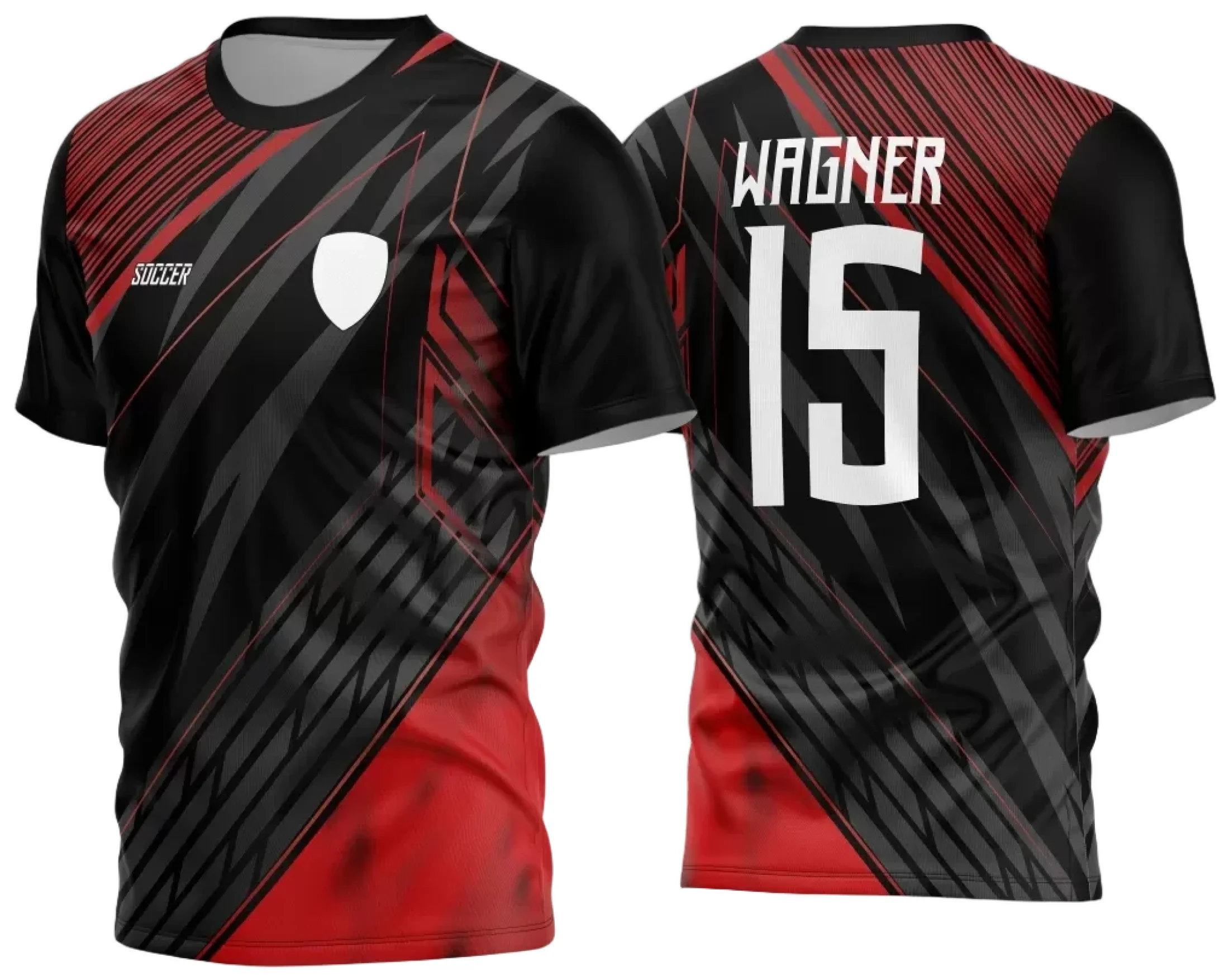 Camiseta unissex preta com logo no peito e estampa grande nas costas, temática de Game 2024 - 2025, ideal para fãs de jogos e eventos de gaming.