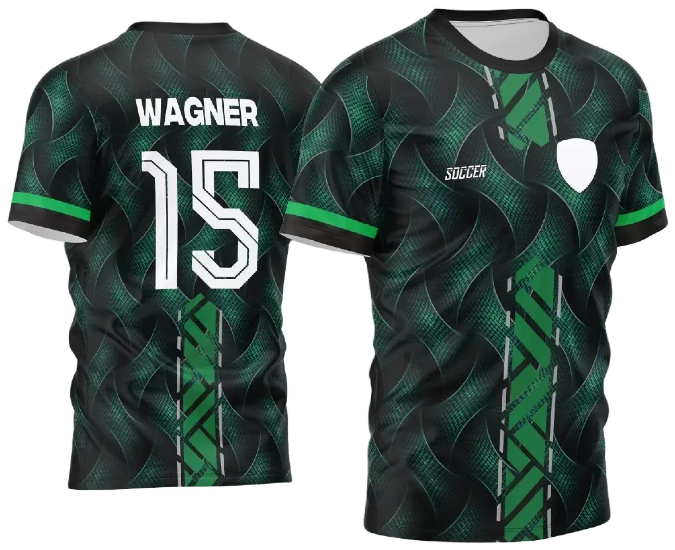 Camiseta unissex preta com logo no peito e estampa grande nas costas inspirada em Interclasse Jogos Internos 2024 com detalhe de trança